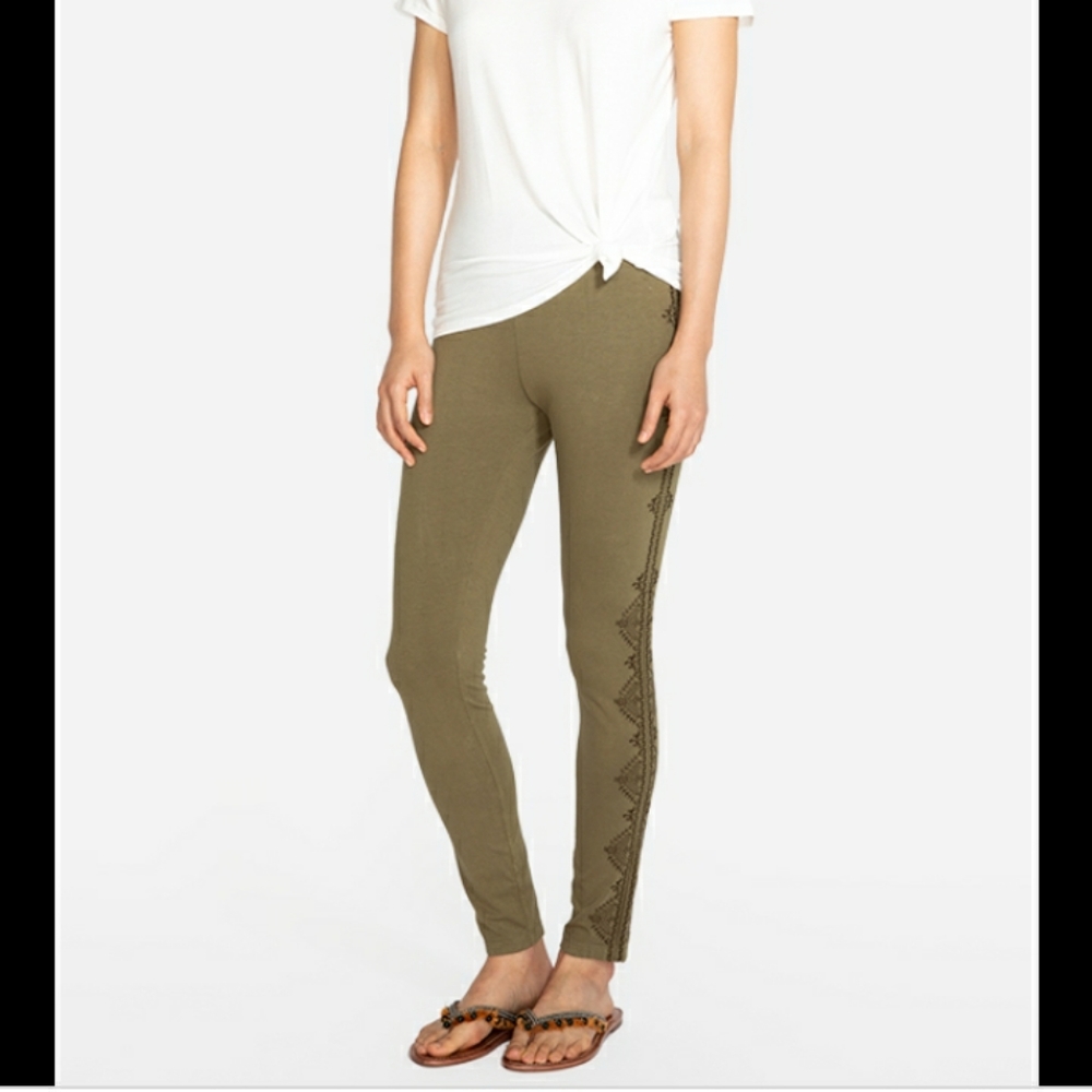 Nwt Johnny Was Darielle army green leggings XS